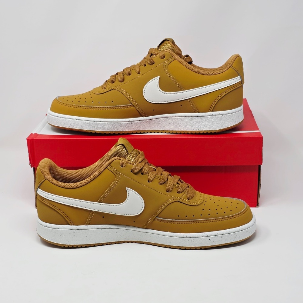 Nike Court Vision Low V2 Nubuck HV8139-700 Tan/White‎ Men's Size 9 Wheat/Sail